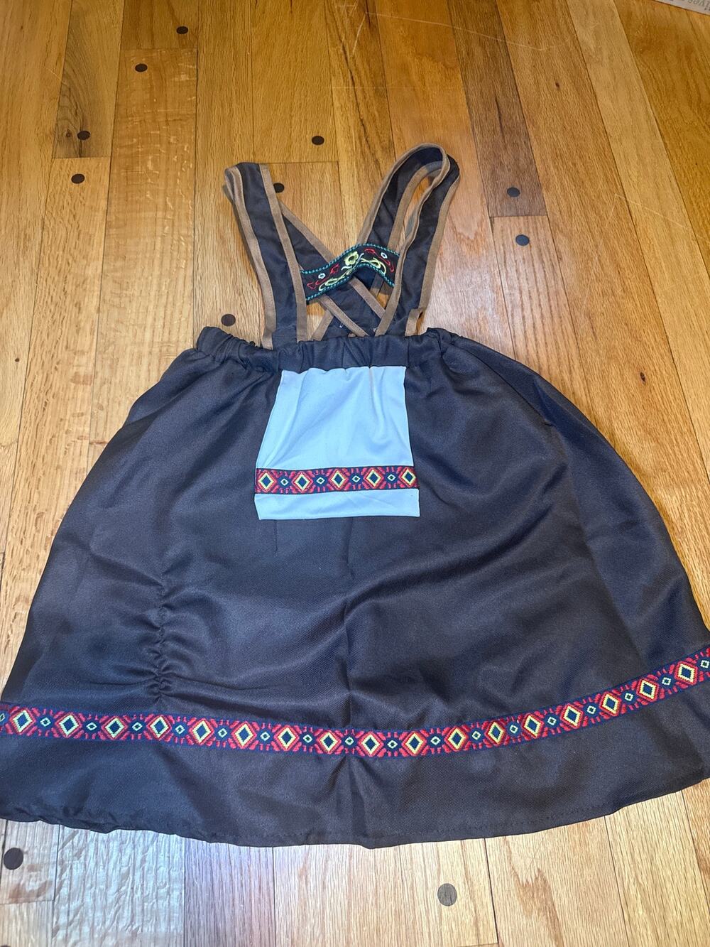 Kids M German Bavarian Oktoberfest Costume Dress Brown Suspender Folk Outfit